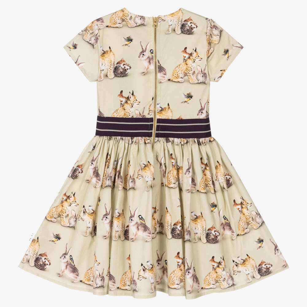 Molo-Зеленое платье с животными для девочек | Childrensalon Outlet