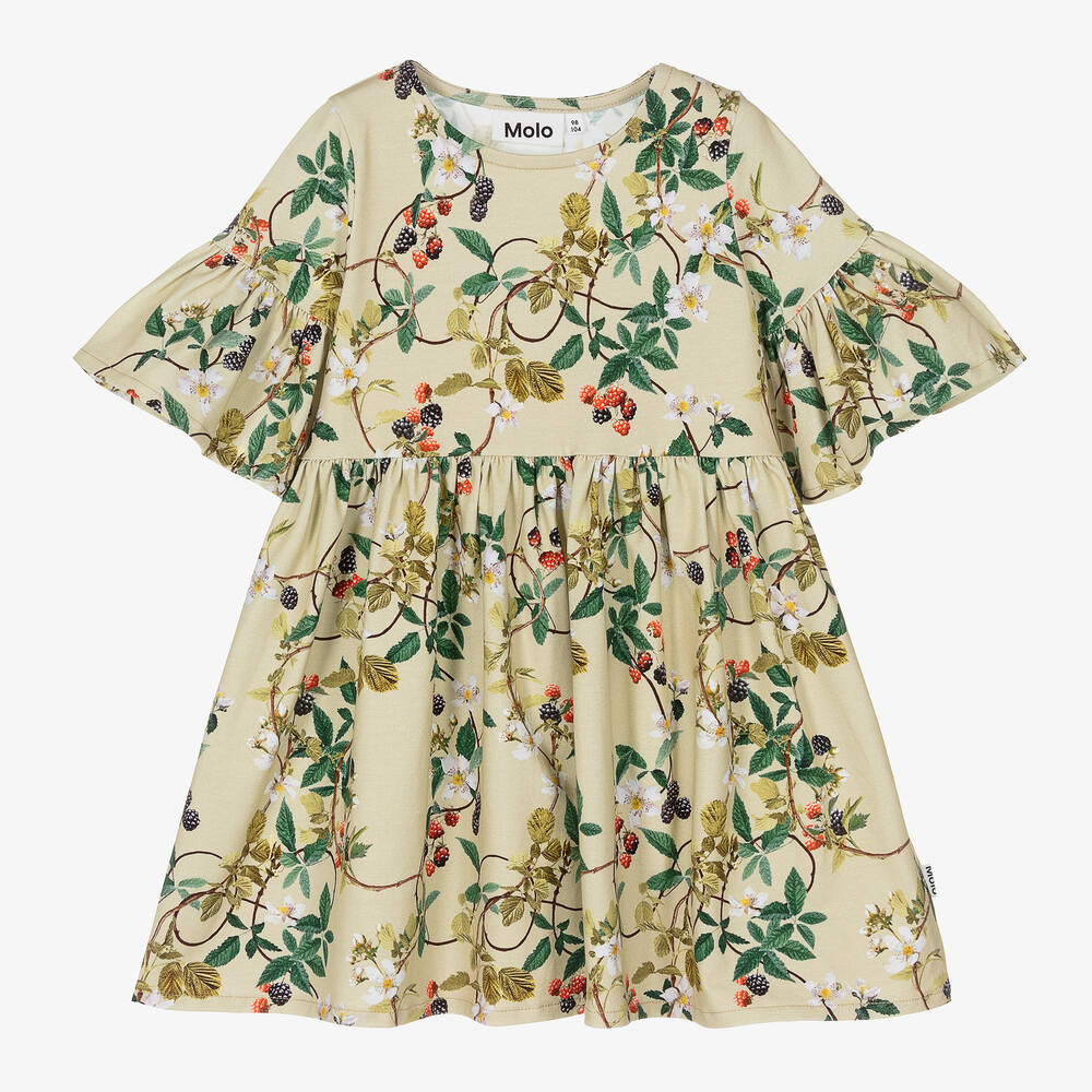 Molo - Grünes Kleid mit Brombeeren (M) | Childrensalon