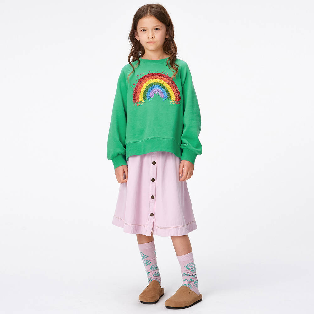 Molo-Girls Green Cotton Sweatshirt | Childrensalon Outlet