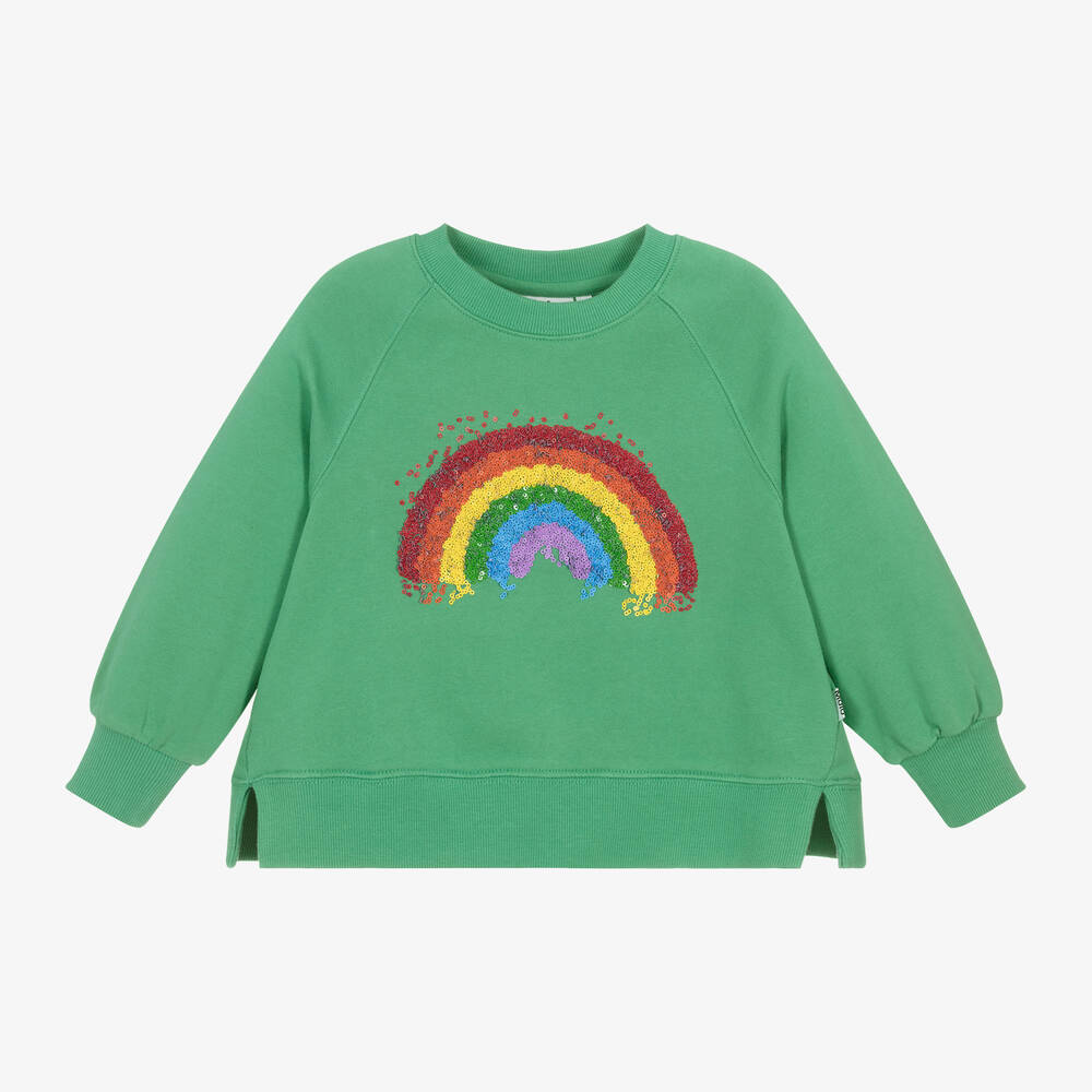 Molo-Girls Green Cotton Sweatshirt | Childrensalon Outlet