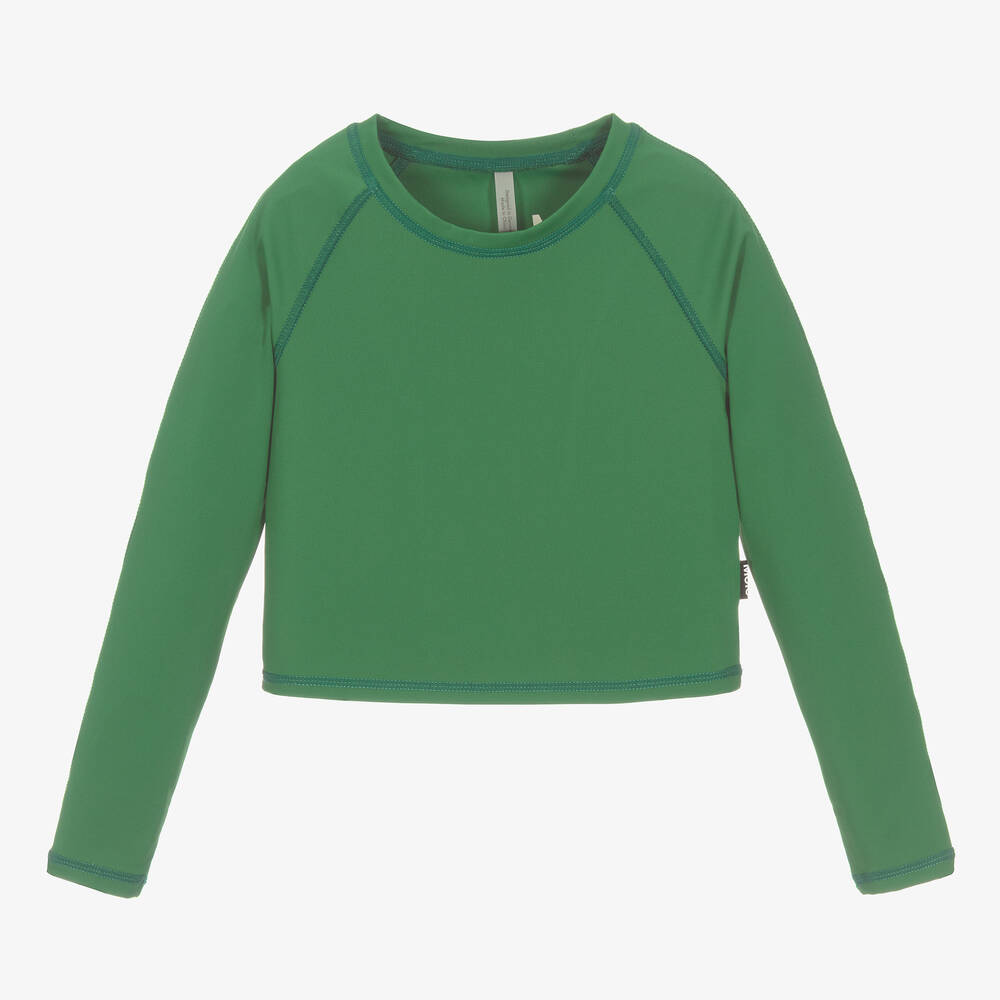 Molo - Girls Green Cropped Sports Top | Childrensalon