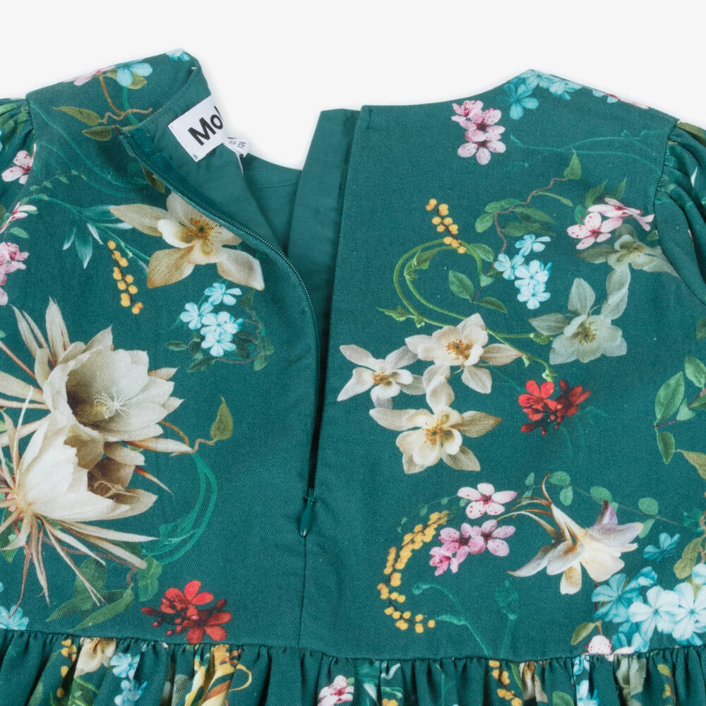 Molo-Платье с цветочным узором в волшебном зелёном цвете для девочек | Childrensalon Outlet