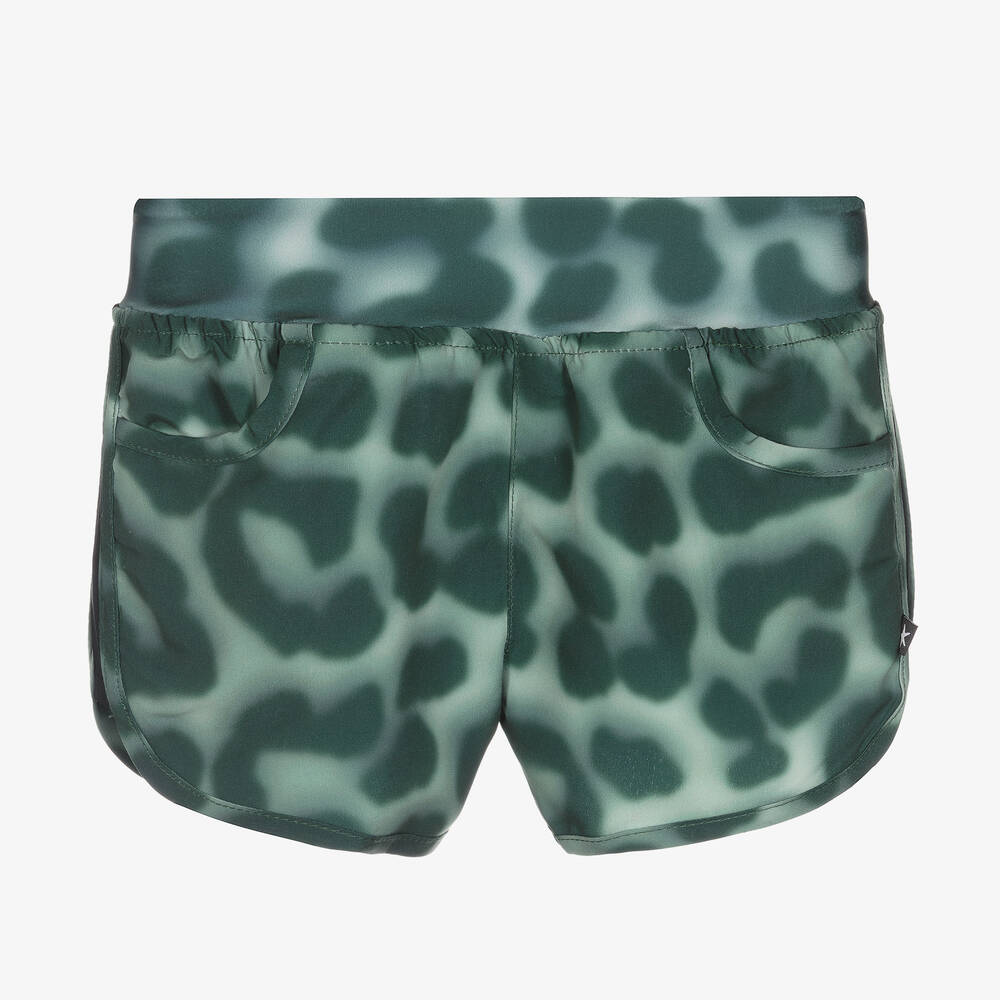 Molo - Girls Green Jaguar Swim Shorts (UPF50+) | Childrensalon