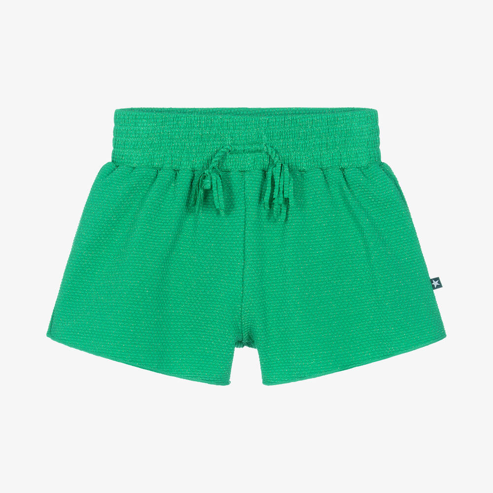 Molo-Girls Green Lurex Swim Shorts (UPF 50+) | Childrensalon Outlet