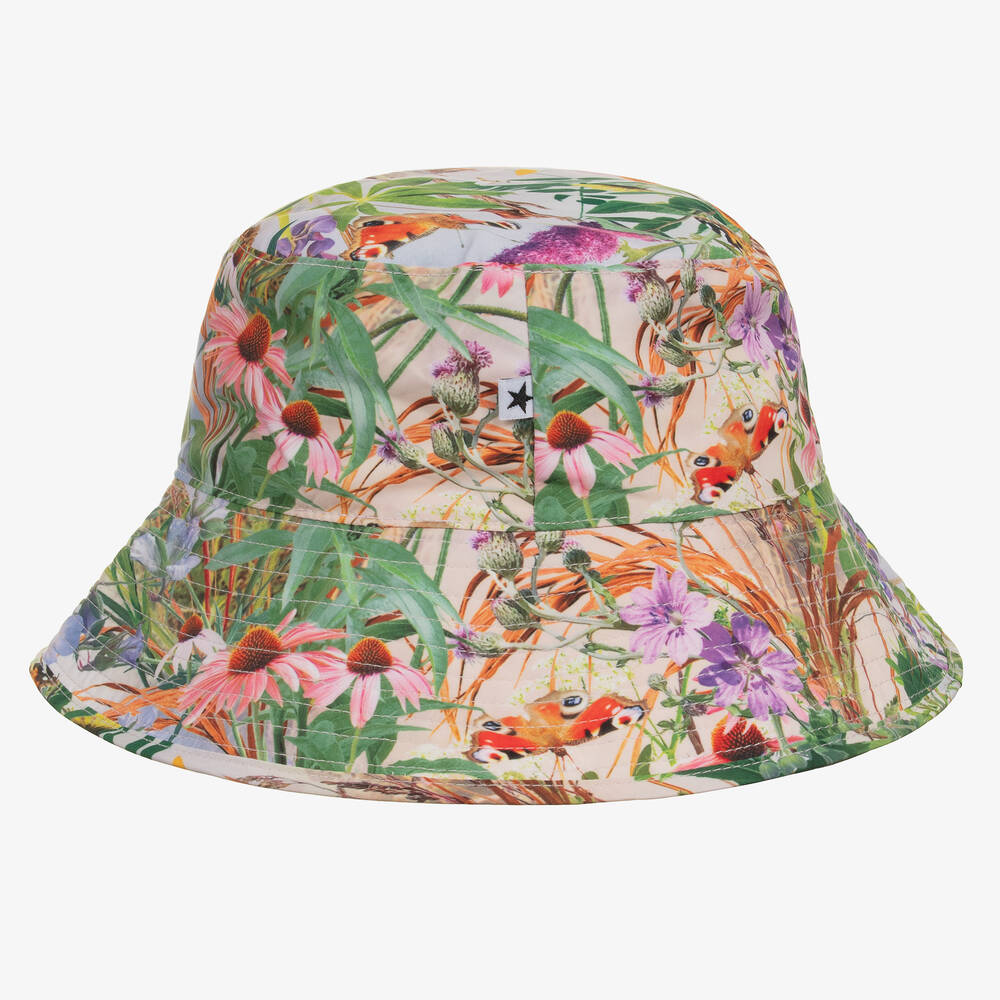 Molo-Girls Green Nature Bucket Hat (UPF50+) | Childrensalon Outlet