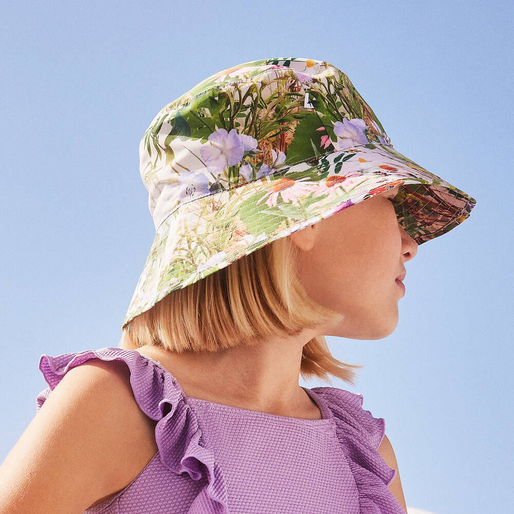 Molo-Girls Green Nature Bucket Hat (UPF50+) | Childrensalon Outlet