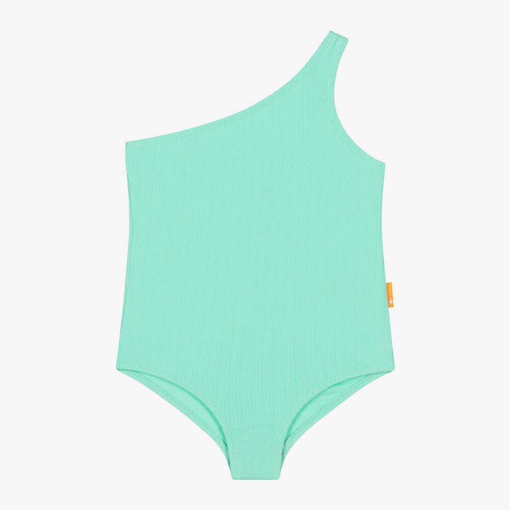 Molo-Girls Green One-Shoulder Swimsuit (UPF50+) | Childrensalon Outlet
