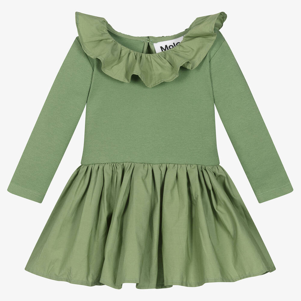 Molo - Зеленое платье из органического хлопка | Childrensalon