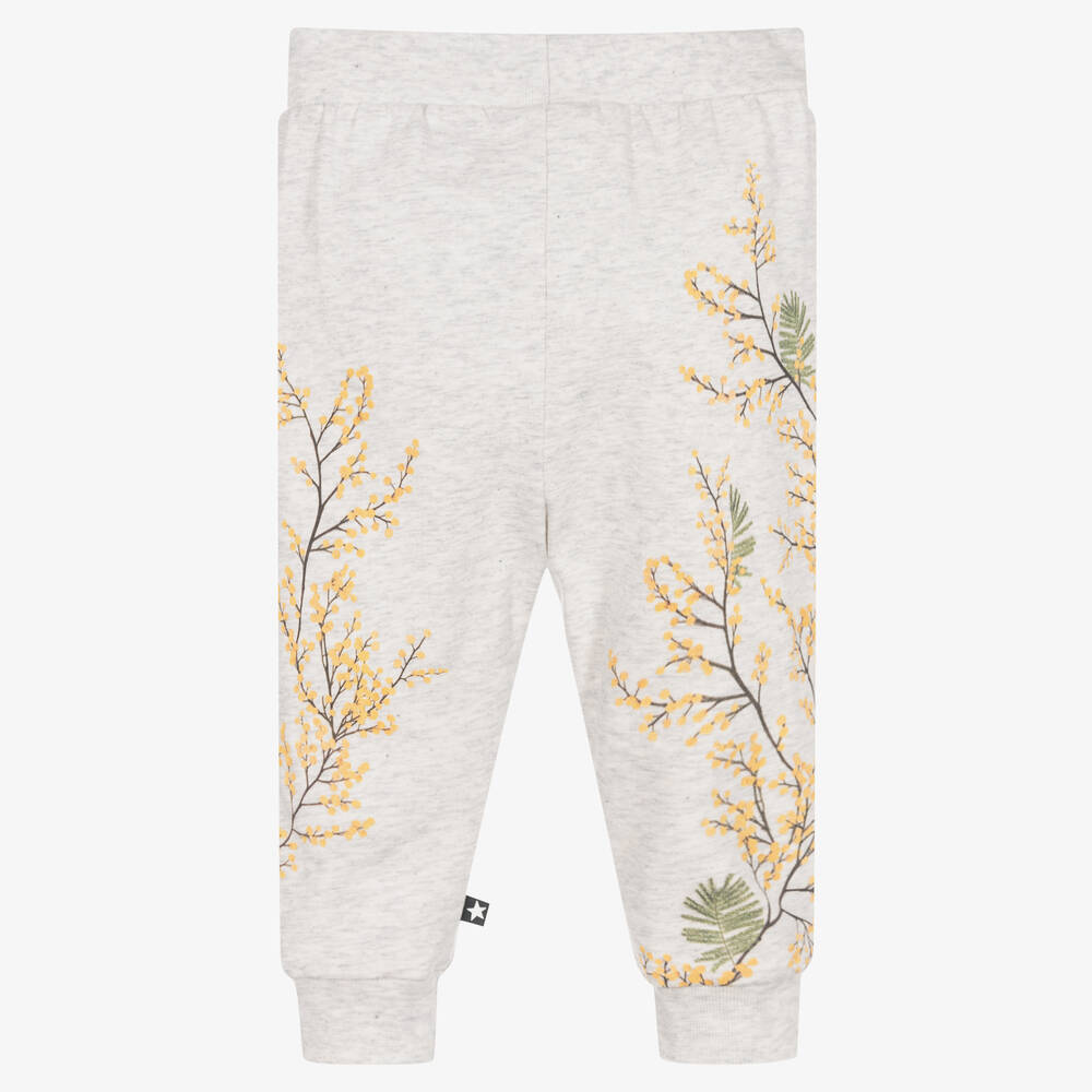 Molo-جوغرز أطفال بناتي قطن عضوي جيرسي لون رمادي | Childrensalon Outlet