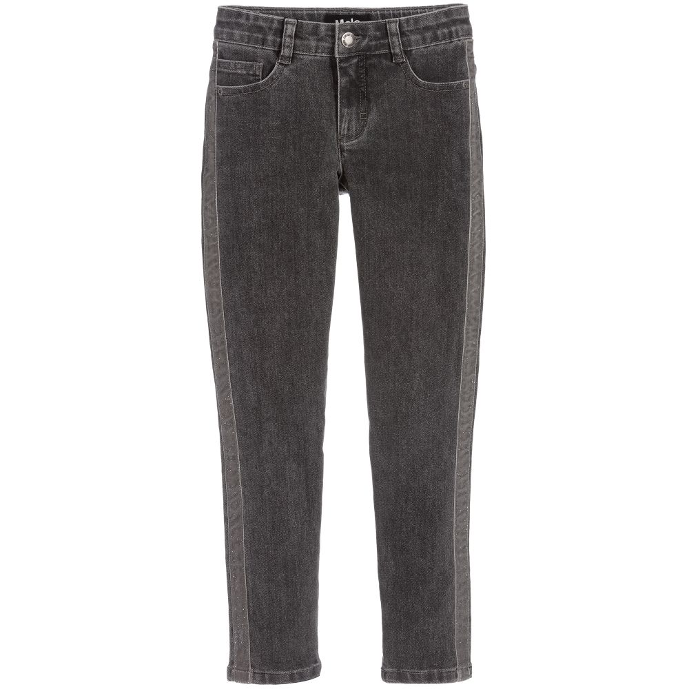 Molo - Серые джинсы зауженного кроя для девочек | Childrensalon