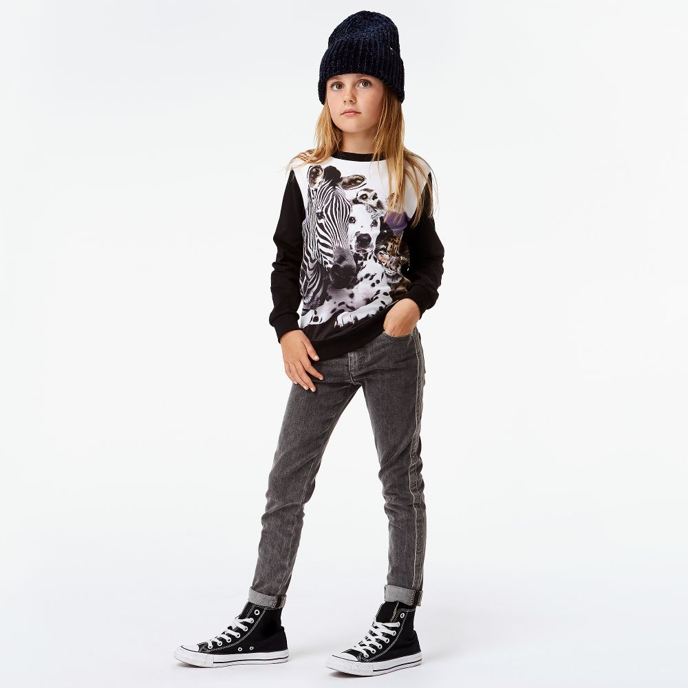 Molo Jean Gris Coupe Slim Fille Childrensalon Outlet
