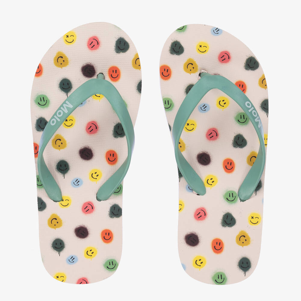 Molo - Girls Happy Dots Flip Flops | Childrensalon