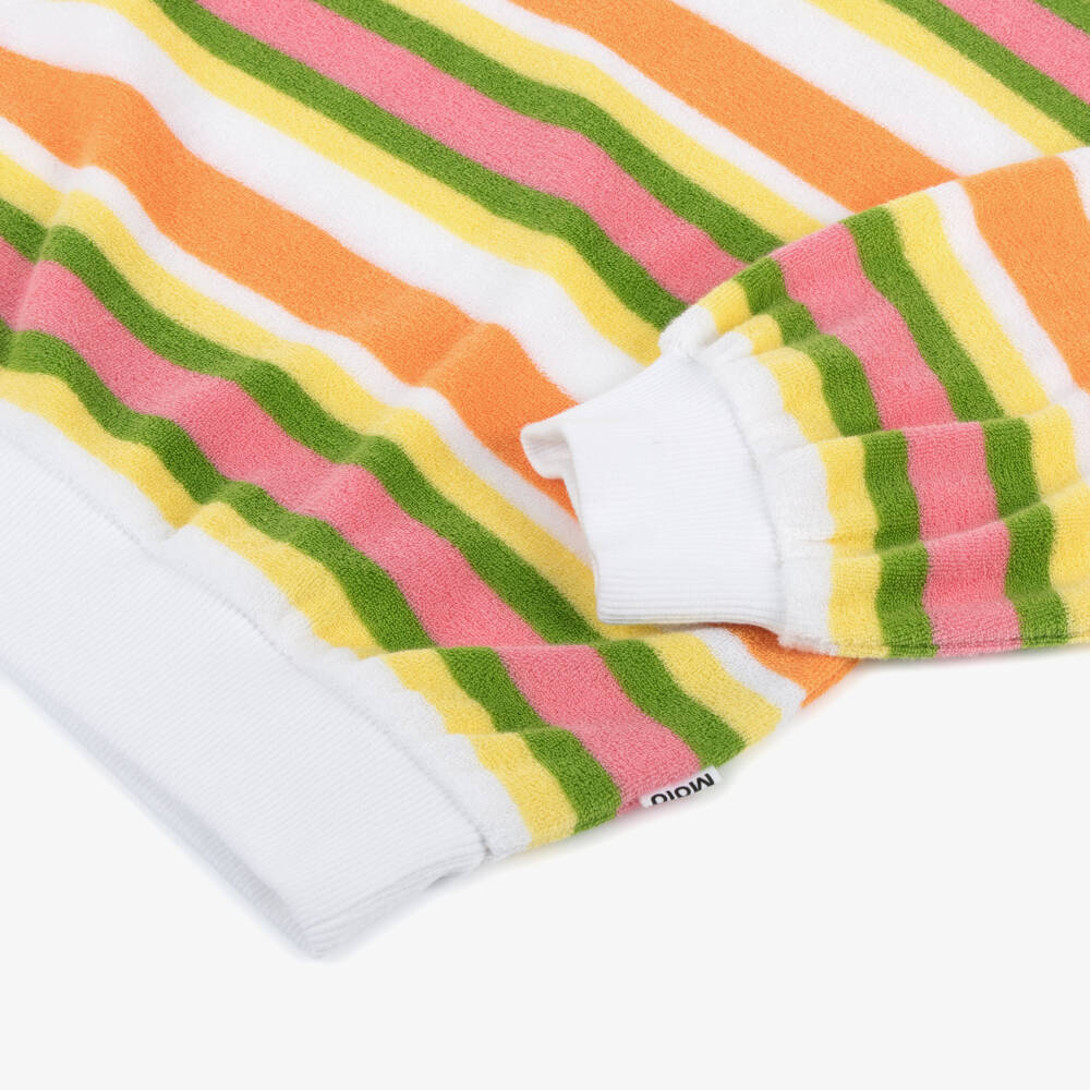 Molo-Girls Happy Stripe Towelling Top | Childrensalon Outlet