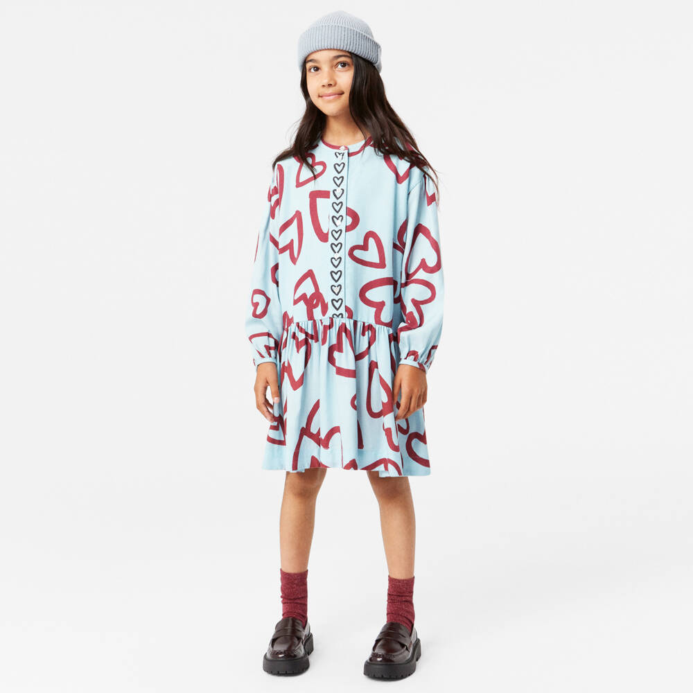 Molo-Girls Heart Patterned Viscose Dress | Childrensalon Outlet