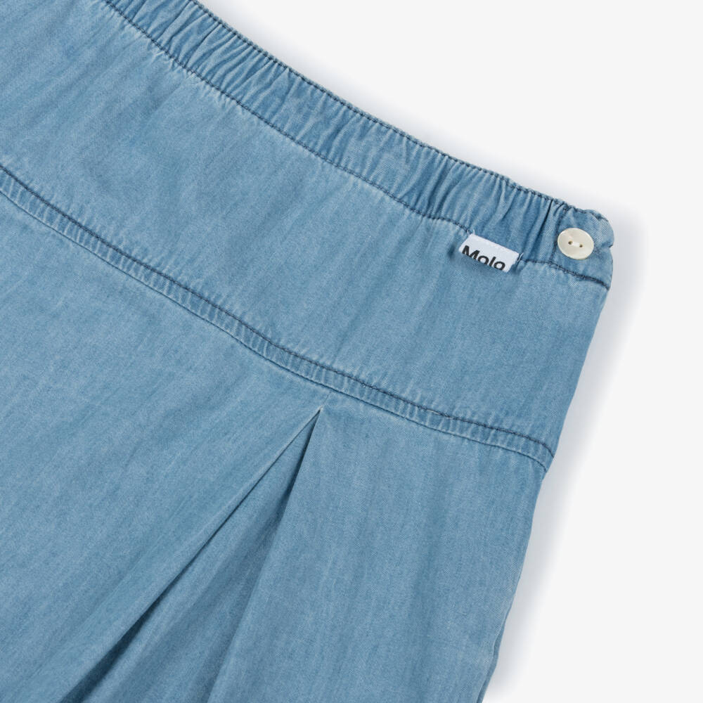 Molo-Girls Indigo Chambray Cotton Skirt | Childrensalon Outlet
