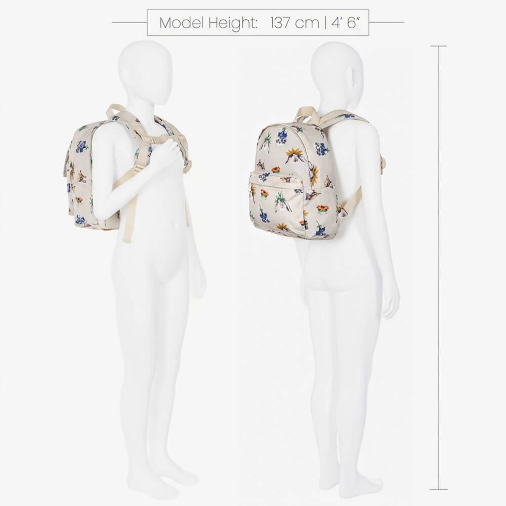Molo-Girls Ivory Animals & Flowers Canvas Backpack | Childrensalon Outlet