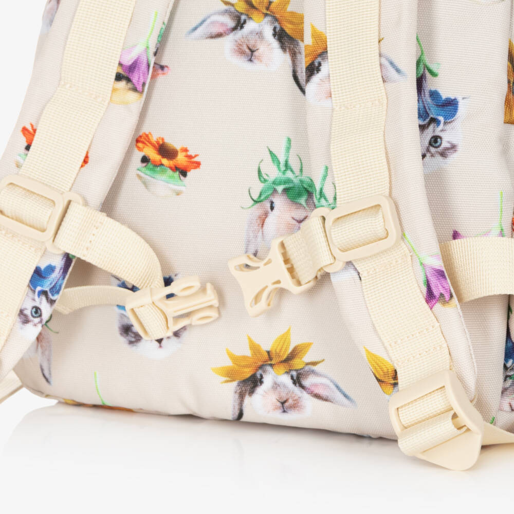 Molo-Girls Ivory Animals & Flowers Canvas Backpack | Childrensalon Outlet