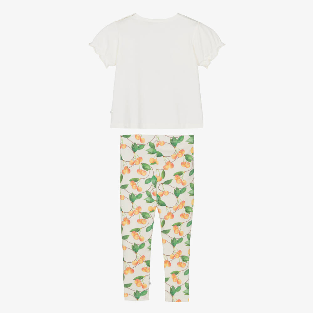 Molo-Girls Ivory Bird & Cherry Ensemble | Childrensalon Outlet