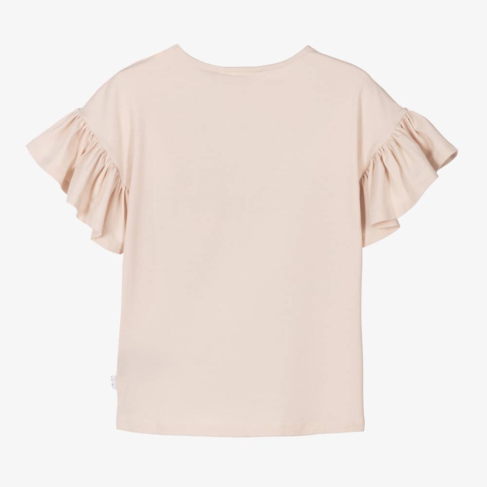 Molo-Girls Ivory Bird Print Tee | Childrensalon Outlet