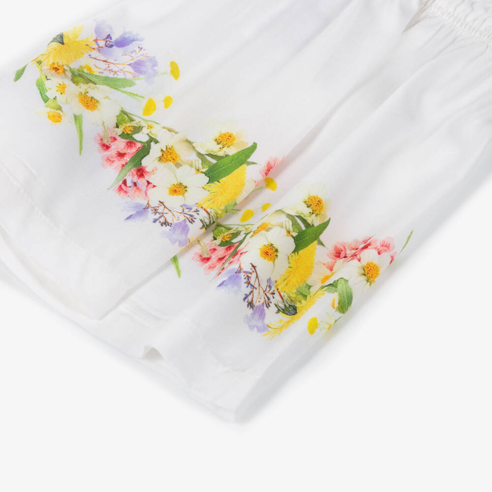 Molo-شورتات بيضاء للبنات من إيكوفيرو بنقشة الأزهار | Childrensalon Outlet