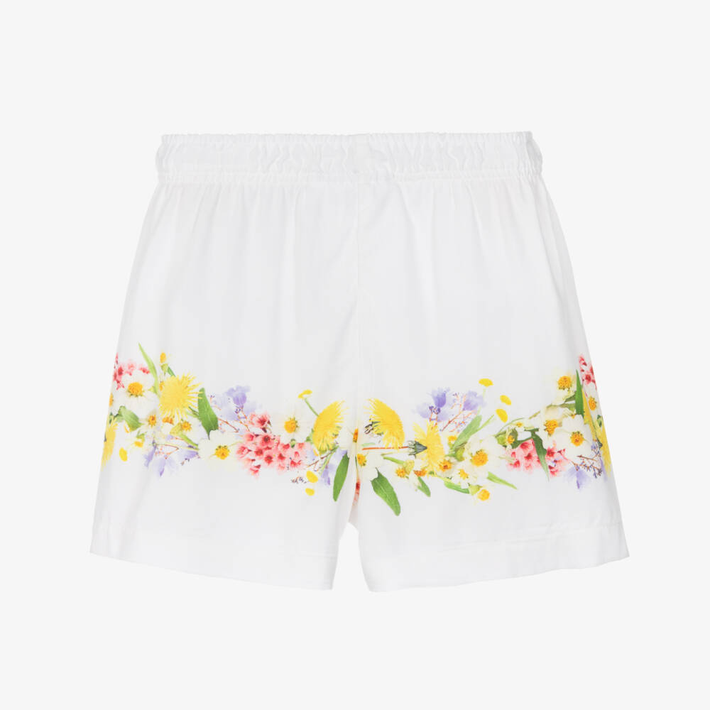 Molo-شورتات بيضاء للبنات من إيكوفيرو بنقشة الأزهار | Childrensalon Outlet