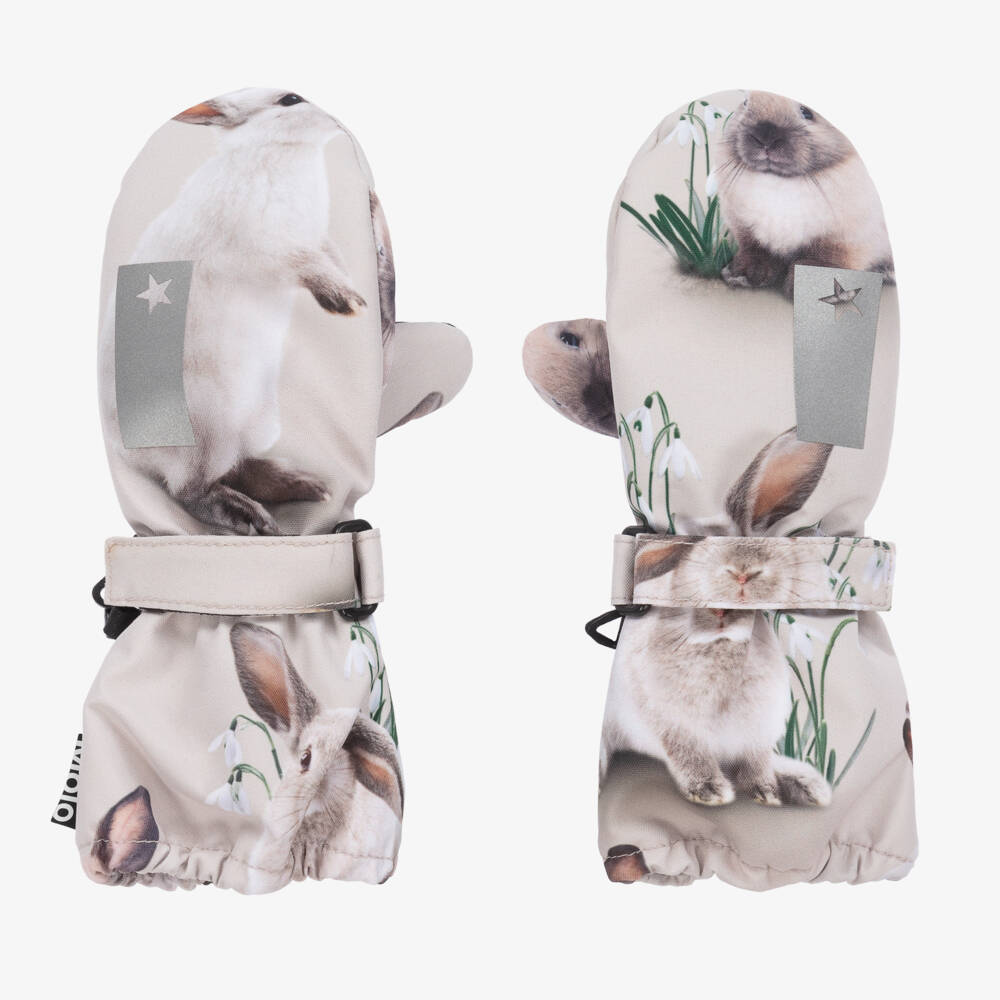 Molo-Girls' Ivory Bunny Thermal Gloves | Childrensalon Outlet