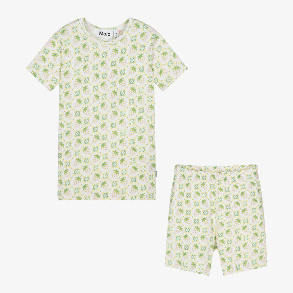 Molo-ملابس نوم قطنية عاجية للبنات بنقشة التوت | Childrensalon Outlet