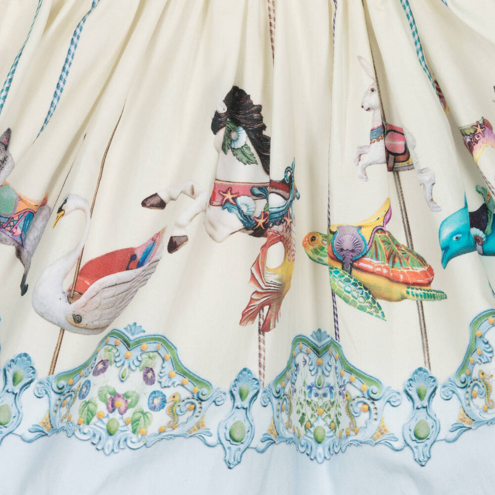 Molo-فستان قطن عضوي مضلع لون عاجي | Childrensalon Outlet