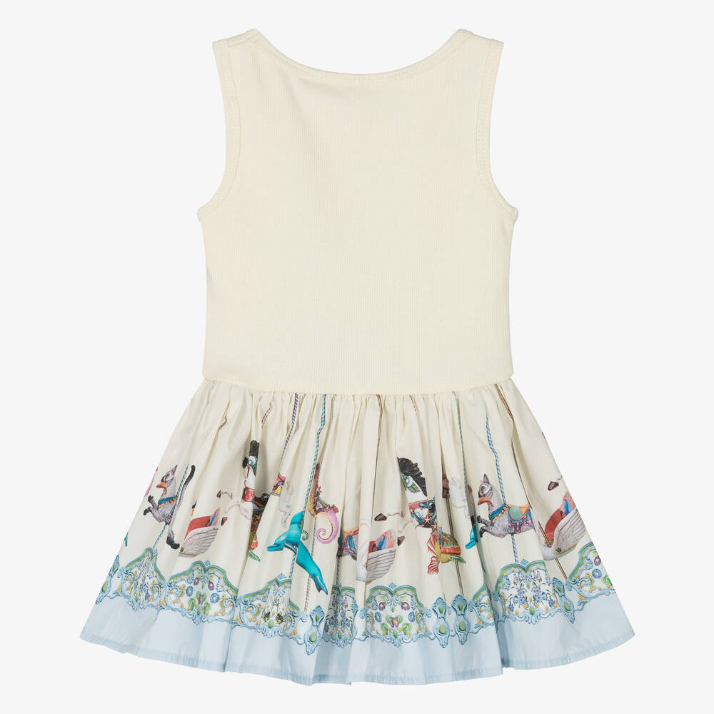 Molo-فستان قطن عضوي مضلع لون عاجي | Childrensalon Outlet