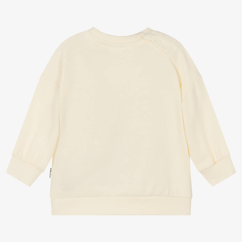Molo-Girls Ivory Cotton Heart Sweatshirt | Childrensalon Outlet