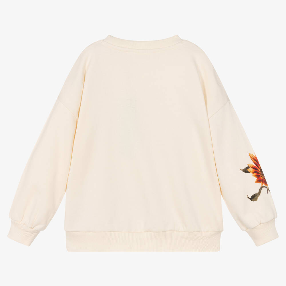Molo-Girls Ivory Cotton Horse Sweatshirt | Childrensalon Outlet