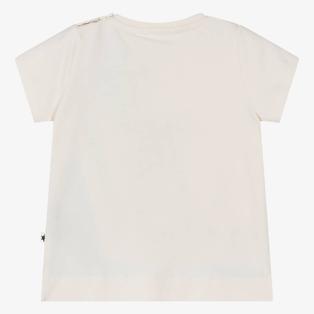 Molo-Girls Ivory Cotton Rainbow Carousel T-Shirt | Childrensalon Outlet