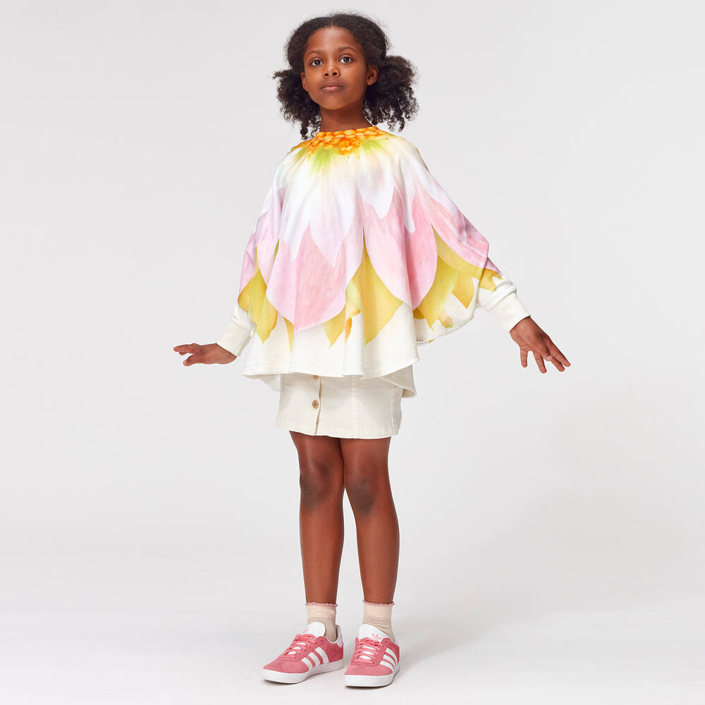 Molo-Girls Ivory Cotton Sweatshirt | Childrensalon Outlet