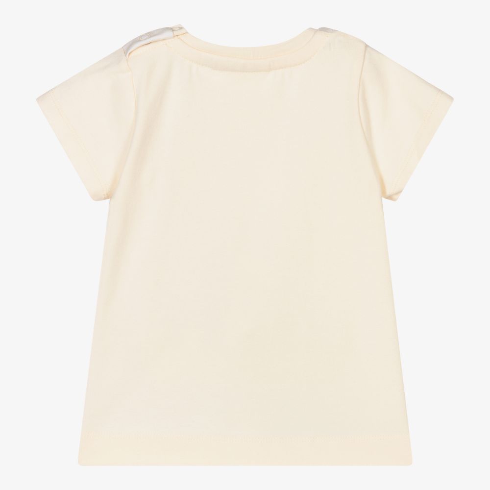 Molo-Girls Ivory Cotton T-Shirt | Childrensalon Outlet