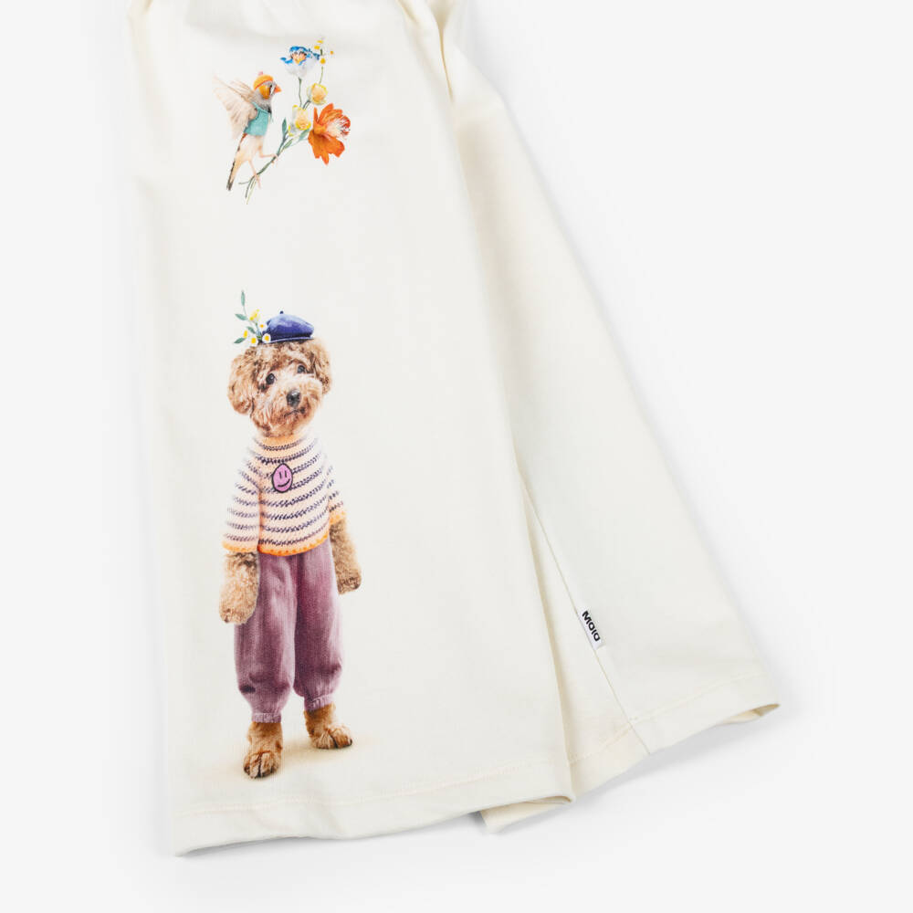 Molo-Girls Ivory Cozy Cotton Joggers | Childrensalon Outlet
