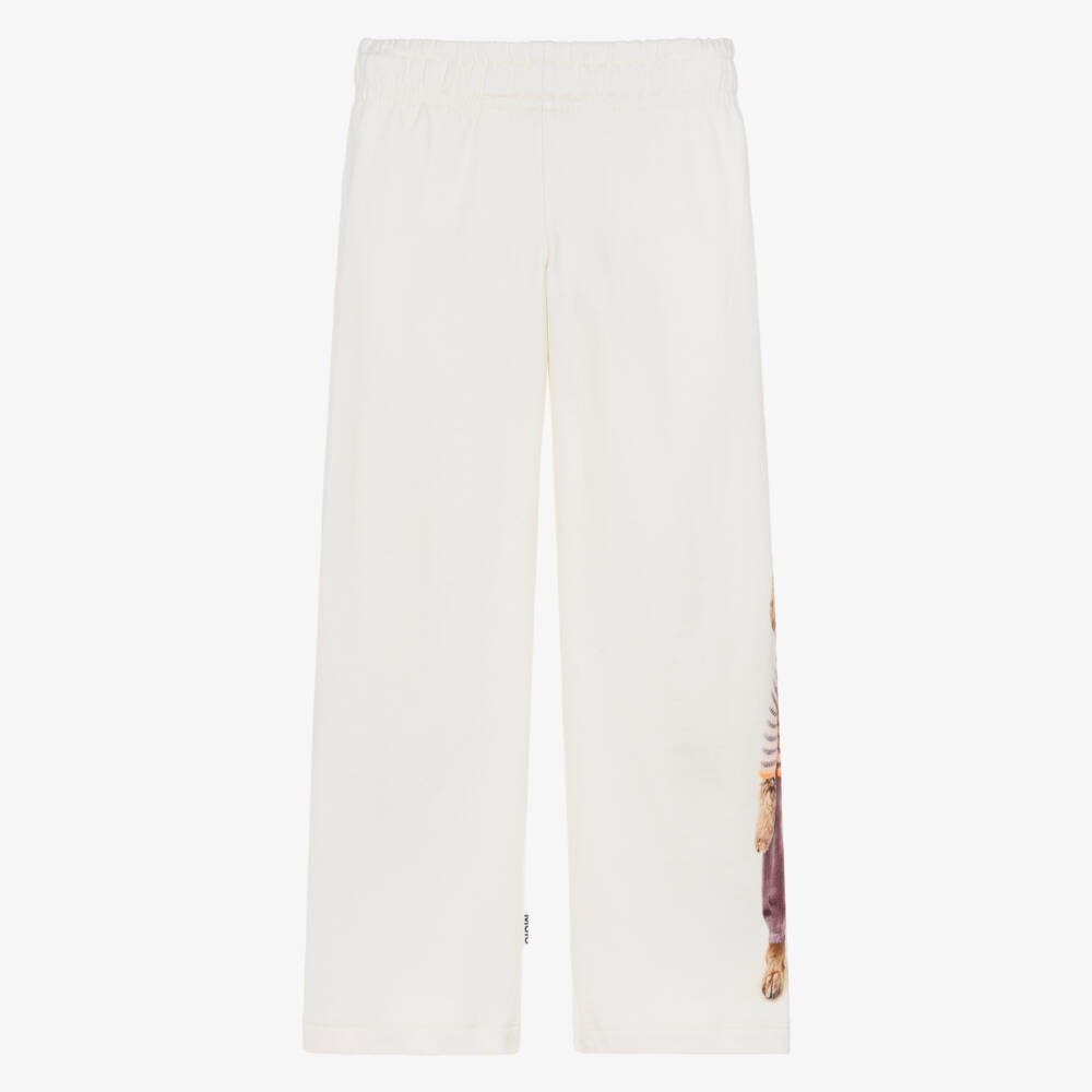 Molo-Girls Ivory Cozy Cotton Joggers | Childrensalon Outlet