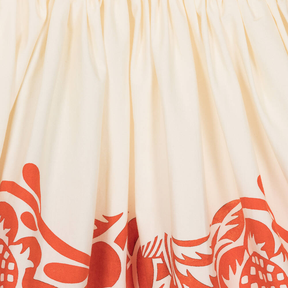 Molo-Girls Ivory Floral Cotton Poplin Dress | Childrensalon Outlet