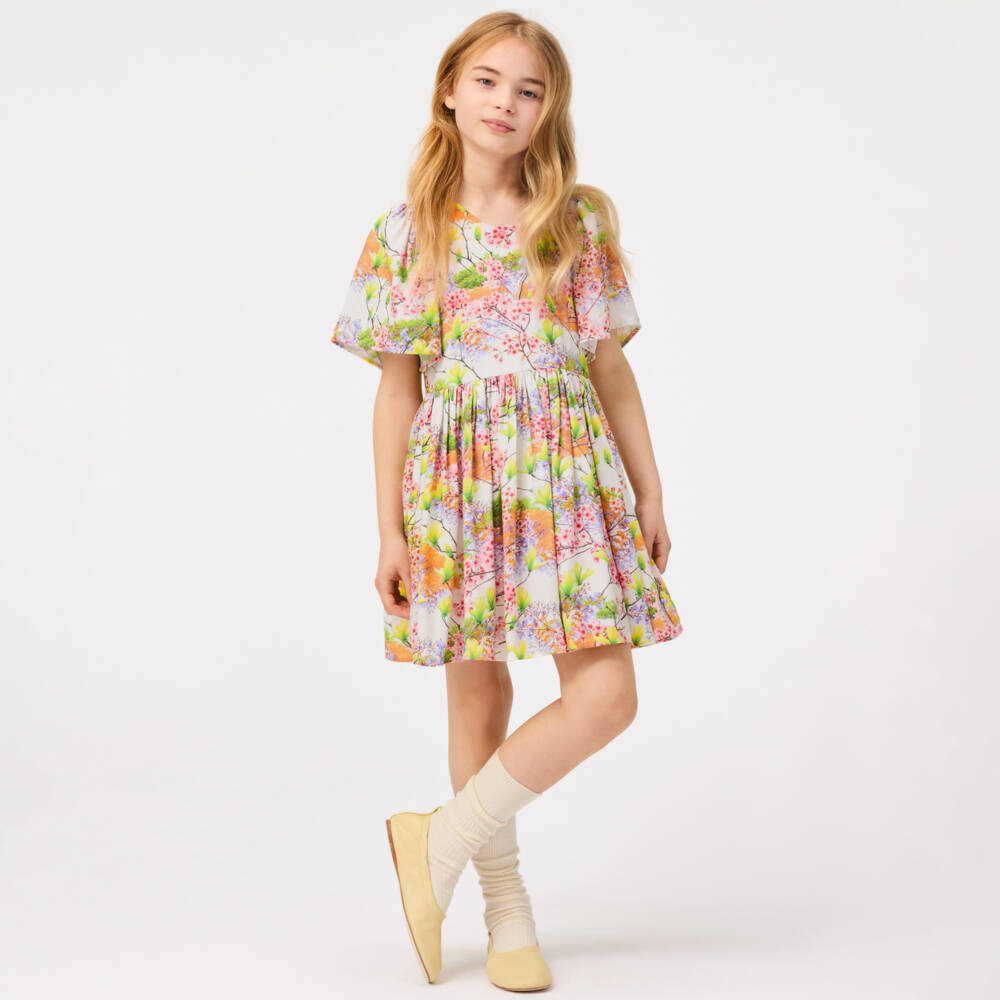 Molo-Girls Ivory Floral Flutter Dress | Childrensalon Outlet