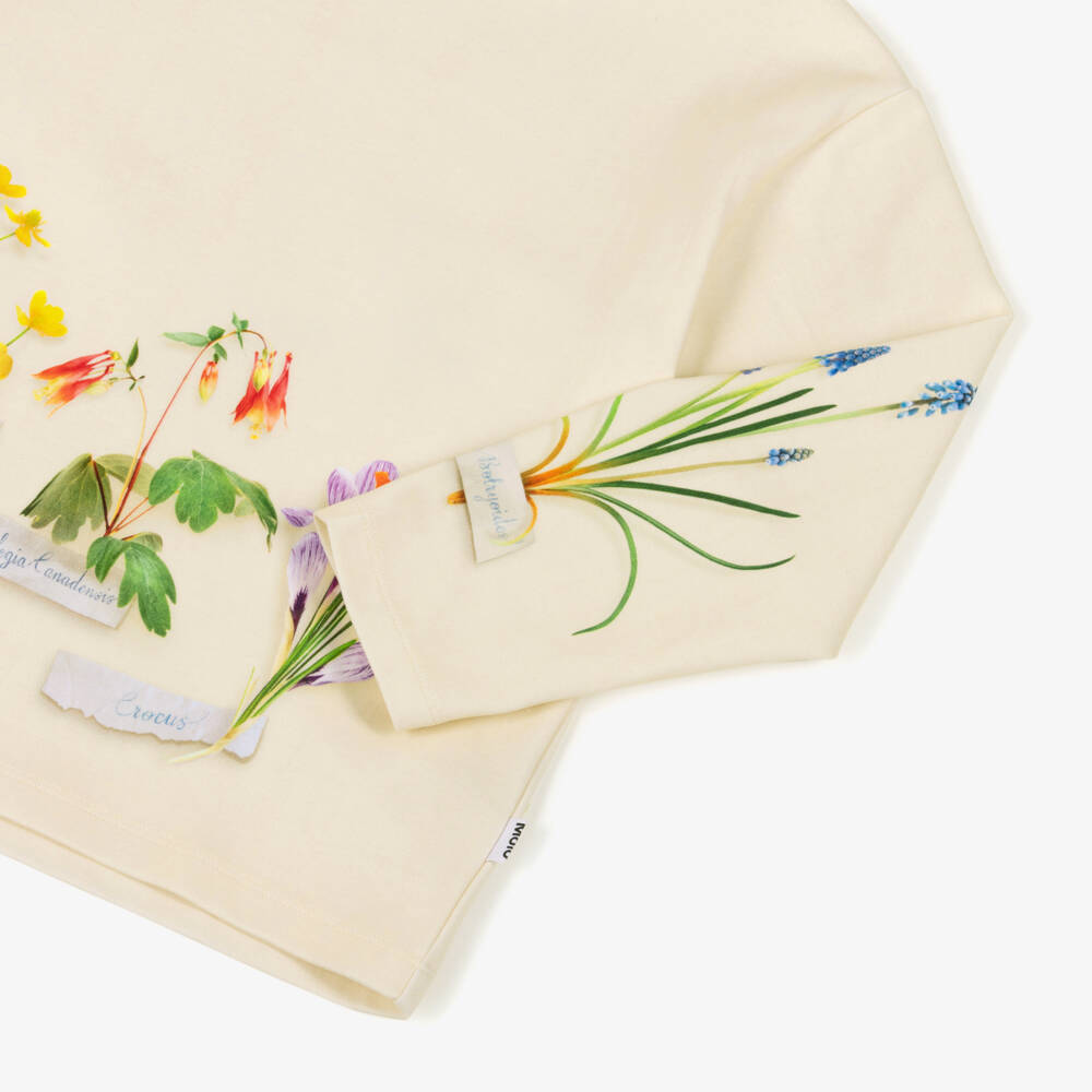 Molo-Кремовый свитшот с цветами для девочек | Childrensalon Outlet