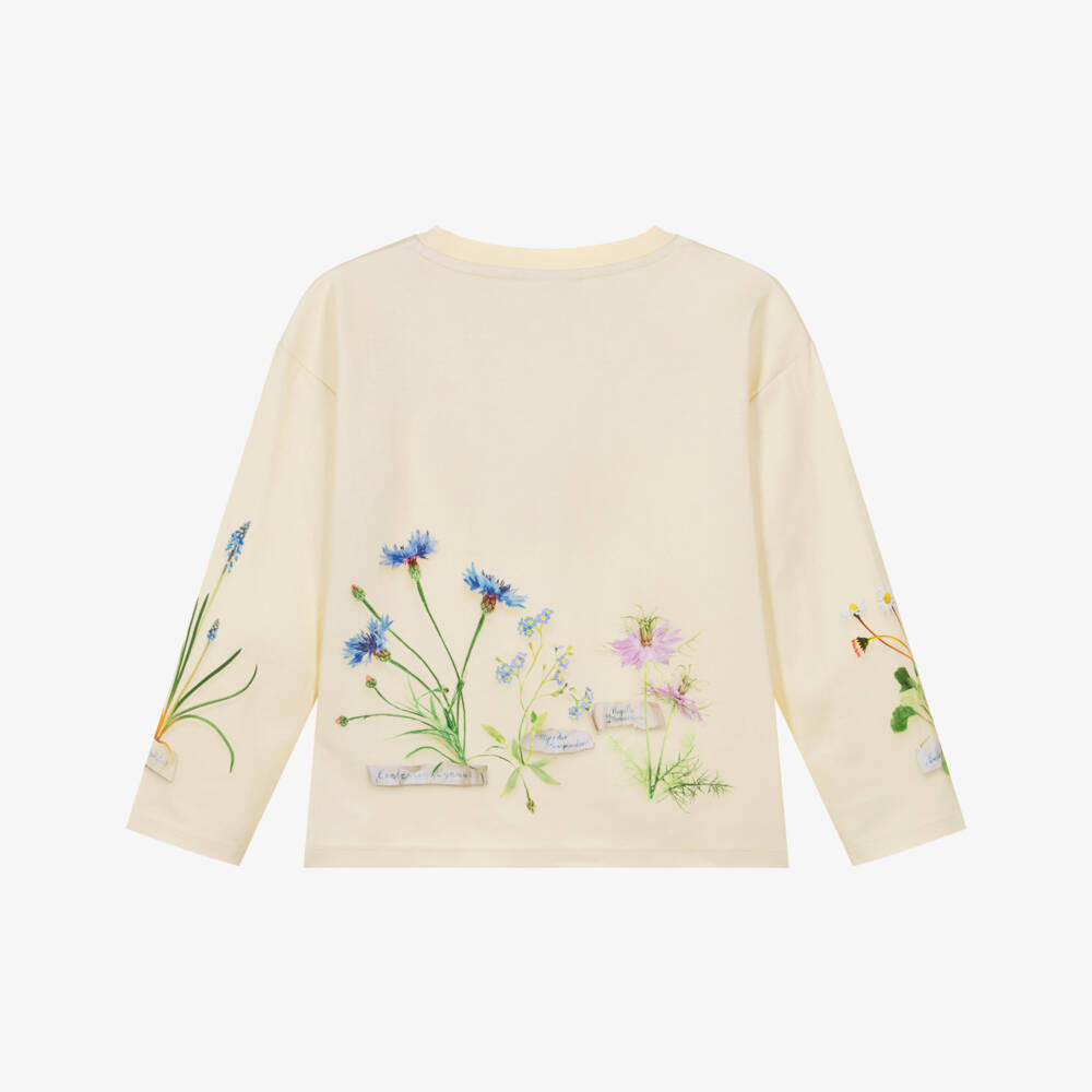Molo-Кремовый свитшот с цветами для девочек | Childrensalon Outlet