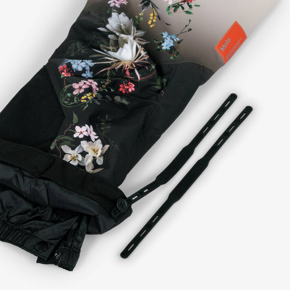 Molo-Girls Ivory Floral Technical & Waterproof Ski Trousers | Childrensalon Outlet