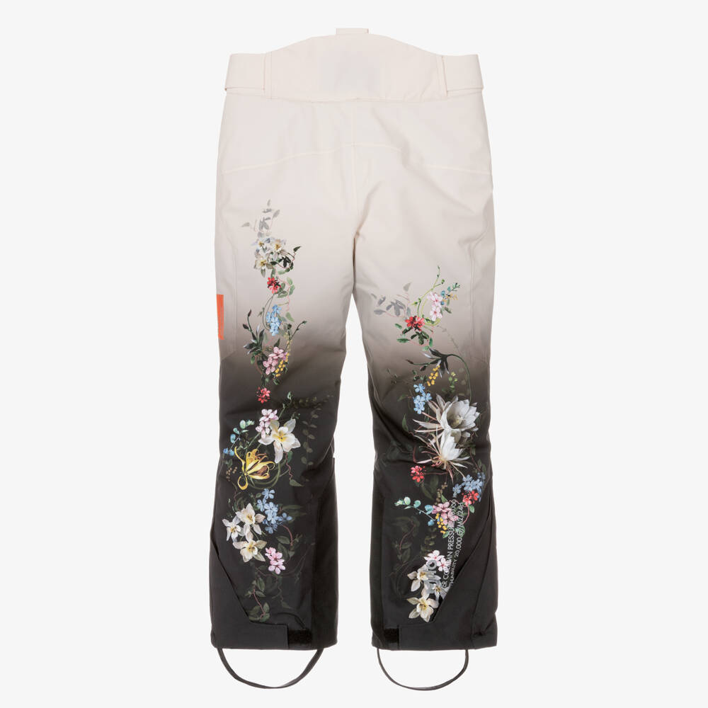 Molo-Girls Ivory Floral Technical & Waterproof Ski Trousers | Childrensalon Outlet