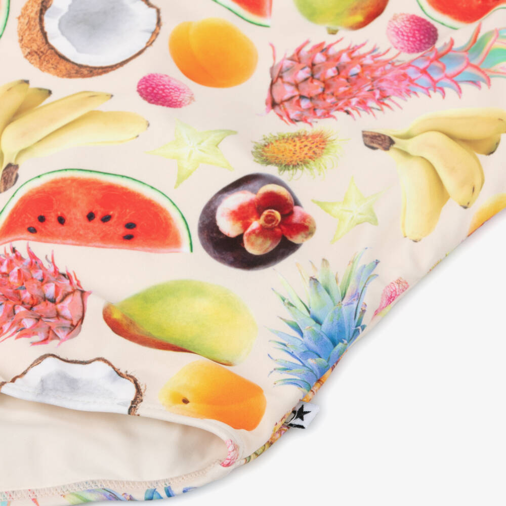 Molo-Girls Ivory Fruit Print Swimsuit | Childrensalon Outlet