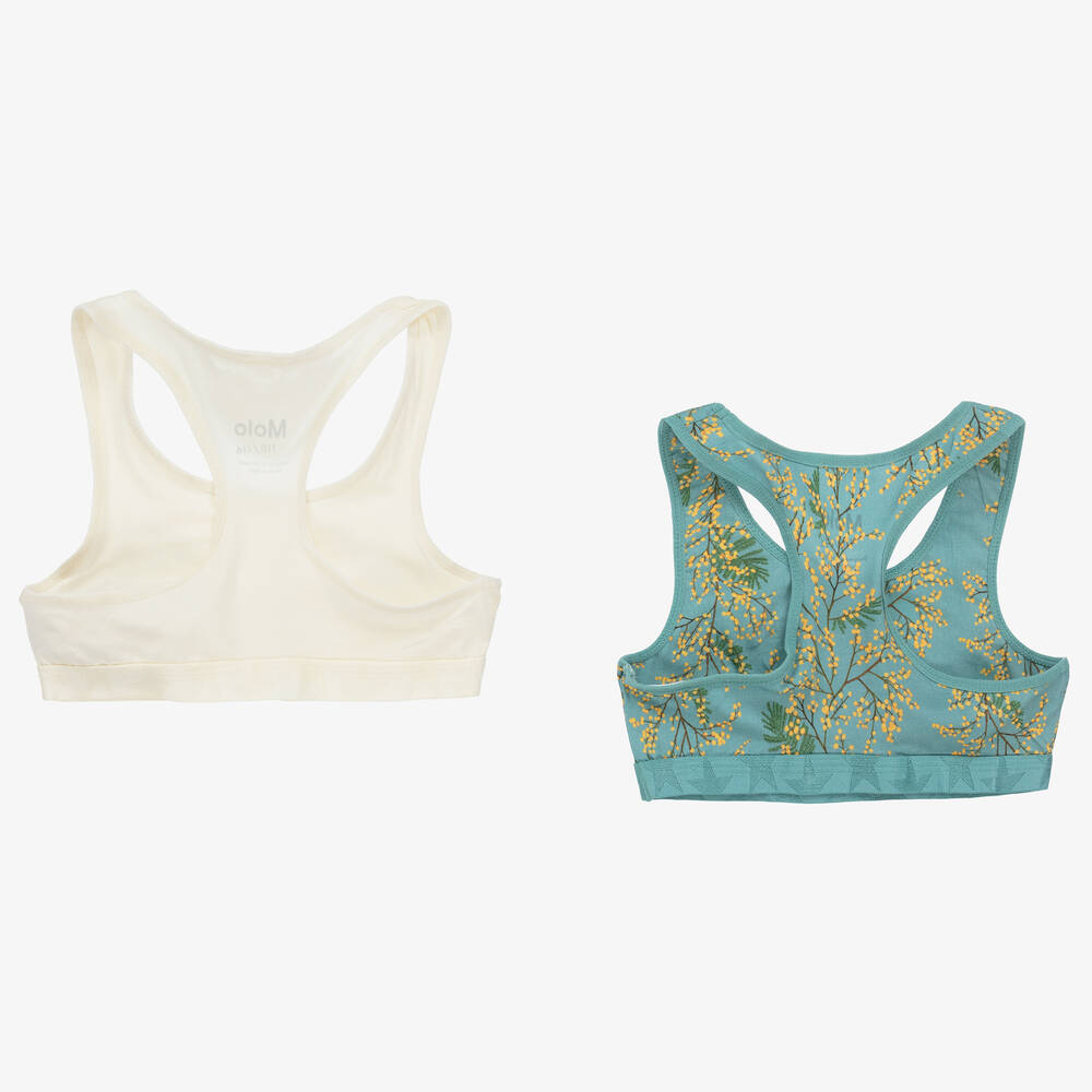 Molo-Girls Ivory & Green Bra Tops (2 Pack) | Childrensalon Outlet