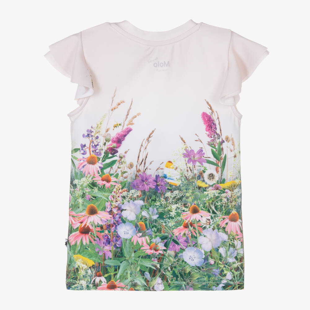 Molo-Girls Ivory Horse Design Swim Top | Childrensalon Outlet