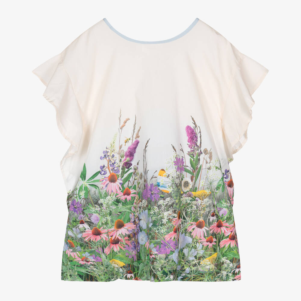 Molo-Кремовый пляжный кафтан с цветами для девочек | Childrensalon Outlet