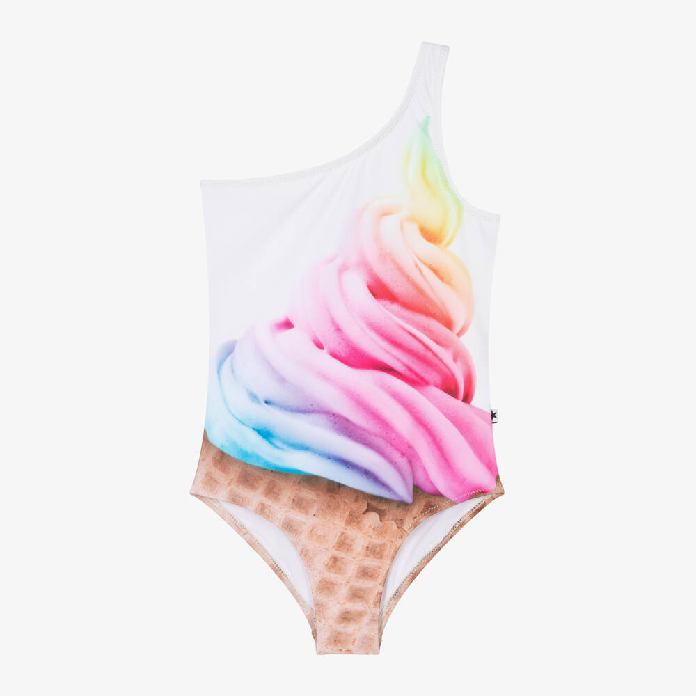 Molo-Girls Ivory Ice Cream Swimsuit (UPF50+) | Childrensalon Outlet