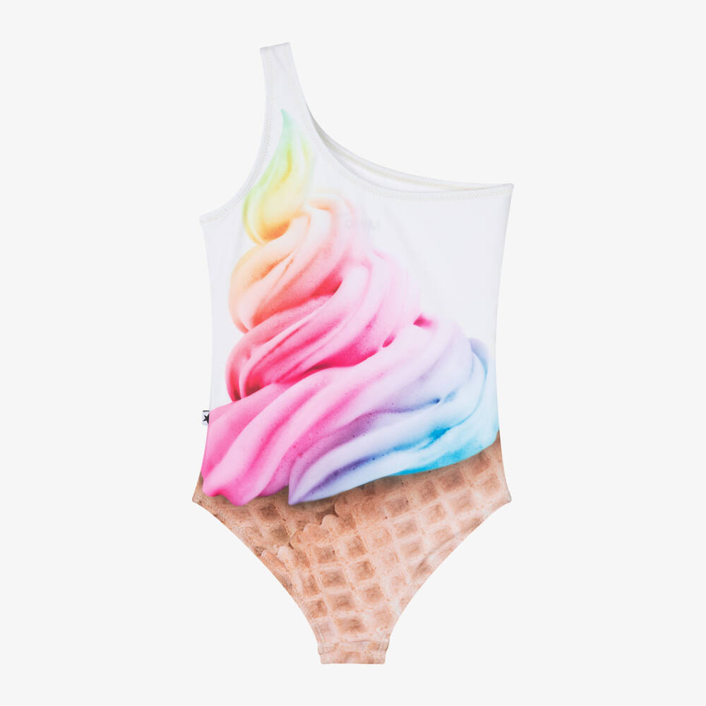 Molo-Girls Ivory Ice Cream Swimsuit (UPF50+) | Childrensalon Outlet