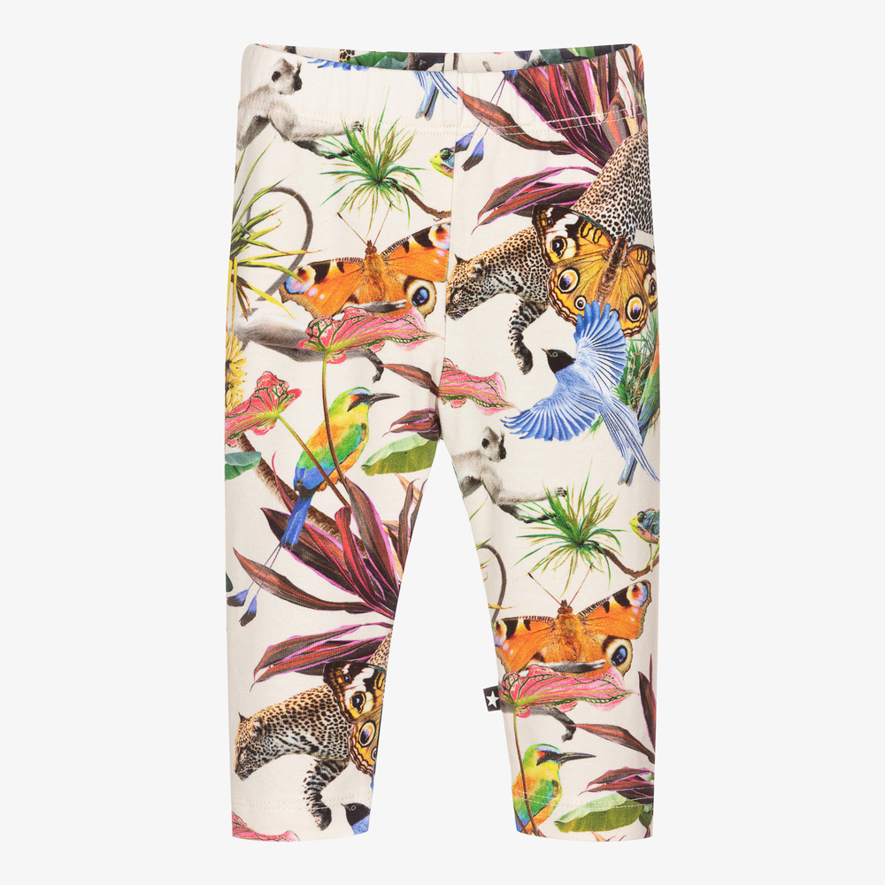 Molo - Elfenbeinfarbene Baumwoll-Leggings (M) | Childrensalon