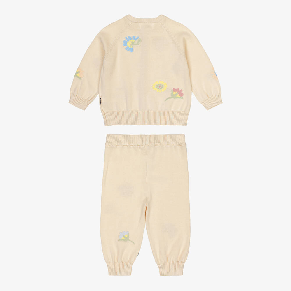 Molo-Girls Ivory Knit Cardigan & Joggers | Childrensalon Outlet